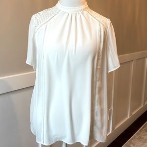 Express Crochet Detail SS Top Size L NWOT